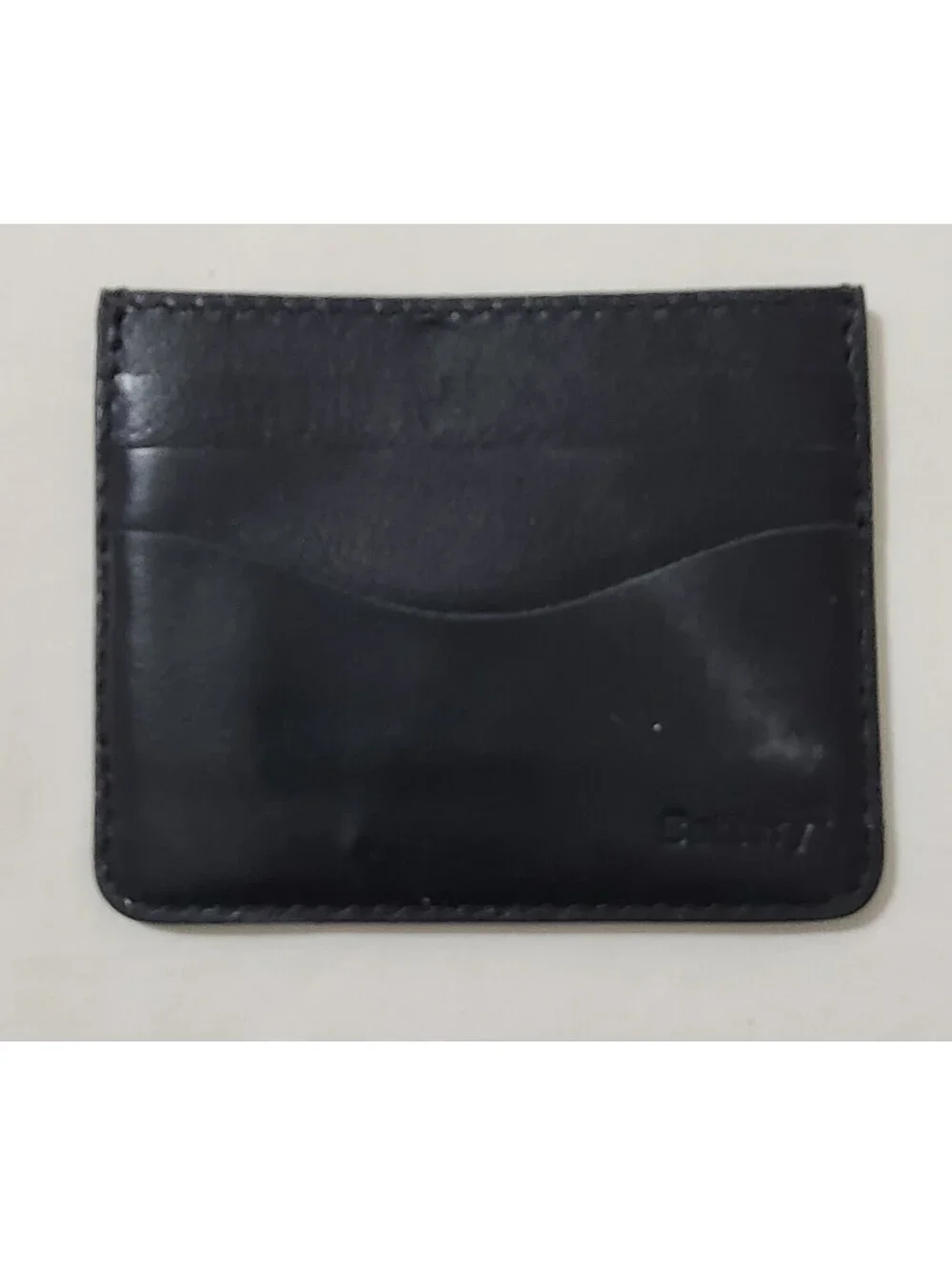 Battery Slim Leather Card Holder Wallet Black Minimalist Front Pocket Organizer